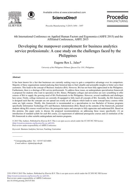 (PDF) Developing the Manpower Complement for Business.